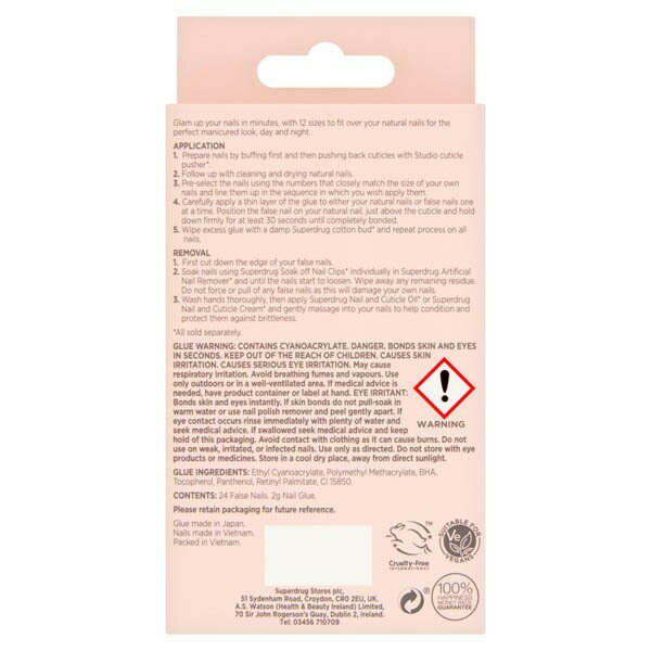 Superdrug Studio False Nails Pink Marble GOODS Superdrug
