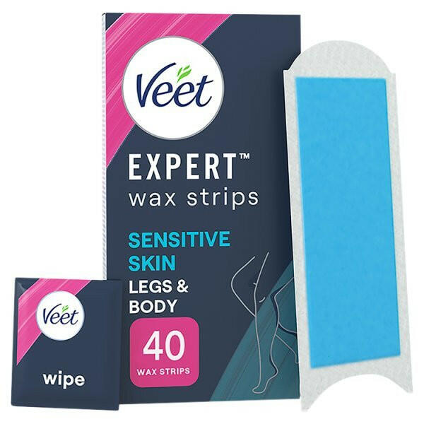 Veet Expert Wax Strips Legs Body Sensitive Hair Removal 20s GOODS Superdrug