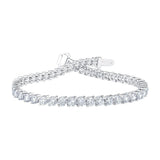 6.00ctw Round Brilliant Cut Diamond Tennis Bracelet, 18ct White Gold - McGrocer