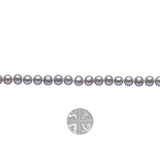 6-7mm Cultured Freshwater Grey Pearl Necklace, 18ct White Gold - McGrocer
