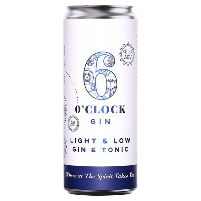 6 O'clock Gin Light & Low Gin & Tonic 250ml - McGrocer