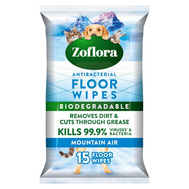 Zoflora Mountain Air Large Floor Wipes Pet Friendly 15 per pack GOODS M&S
