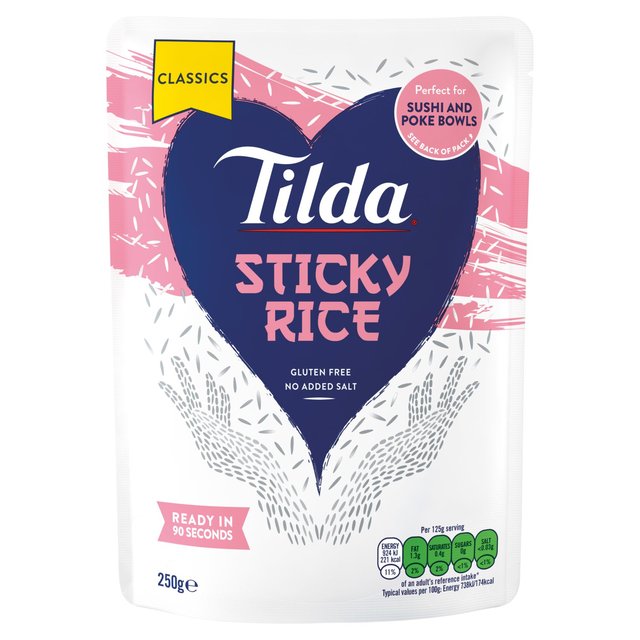 Tilda Microwave Sticky Medium Grain Rice 250g GOODS M&S
