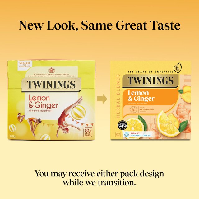 Twinings Lemon & Ginger Tea 80 per pack GOODS M&S