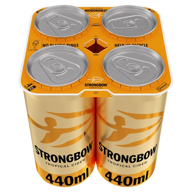 Strongbow Tropical Can Cider 4 x 440ml GOODS M&S