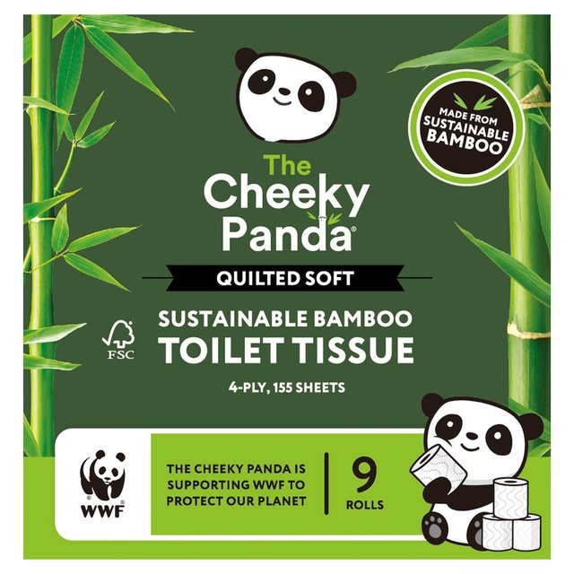 The Cheeky Panda Luxury Quilted Sustainable Bamboo Toilet Tissue 9 per pack GOODS M&S