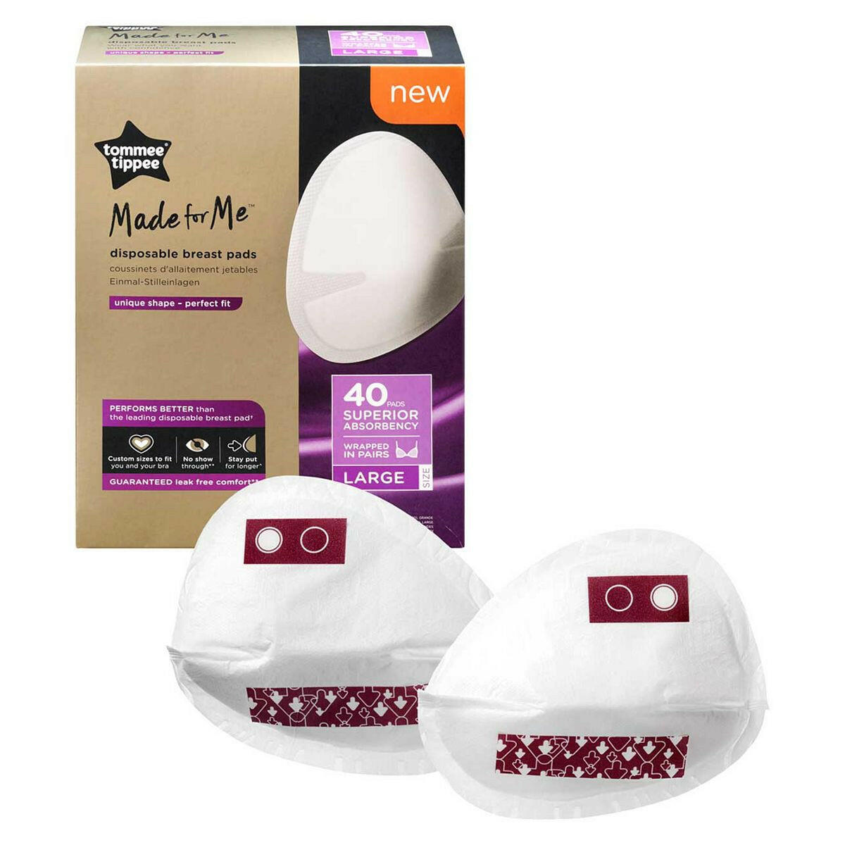 Tommee Tippee Made for Me Daily Disposable Breast Pads Large Pack of 40 GOODS Boots