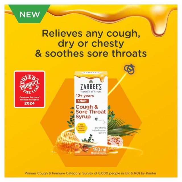 Zarbee's Adult Cough & Sore Throat Syrup 150ml GOODS M&S