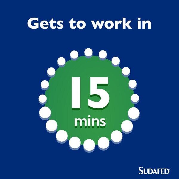 Sudafed Mucus Relief Triple Action Cold & Flu Tablets GOODS Superdrug