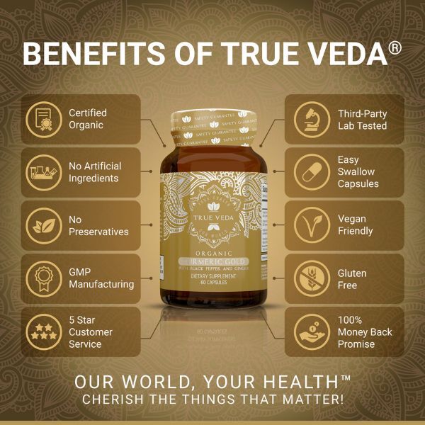 True Veda | Organic Turmeric Curcumin | Vegan | 60 Caps GOODS Superdrug