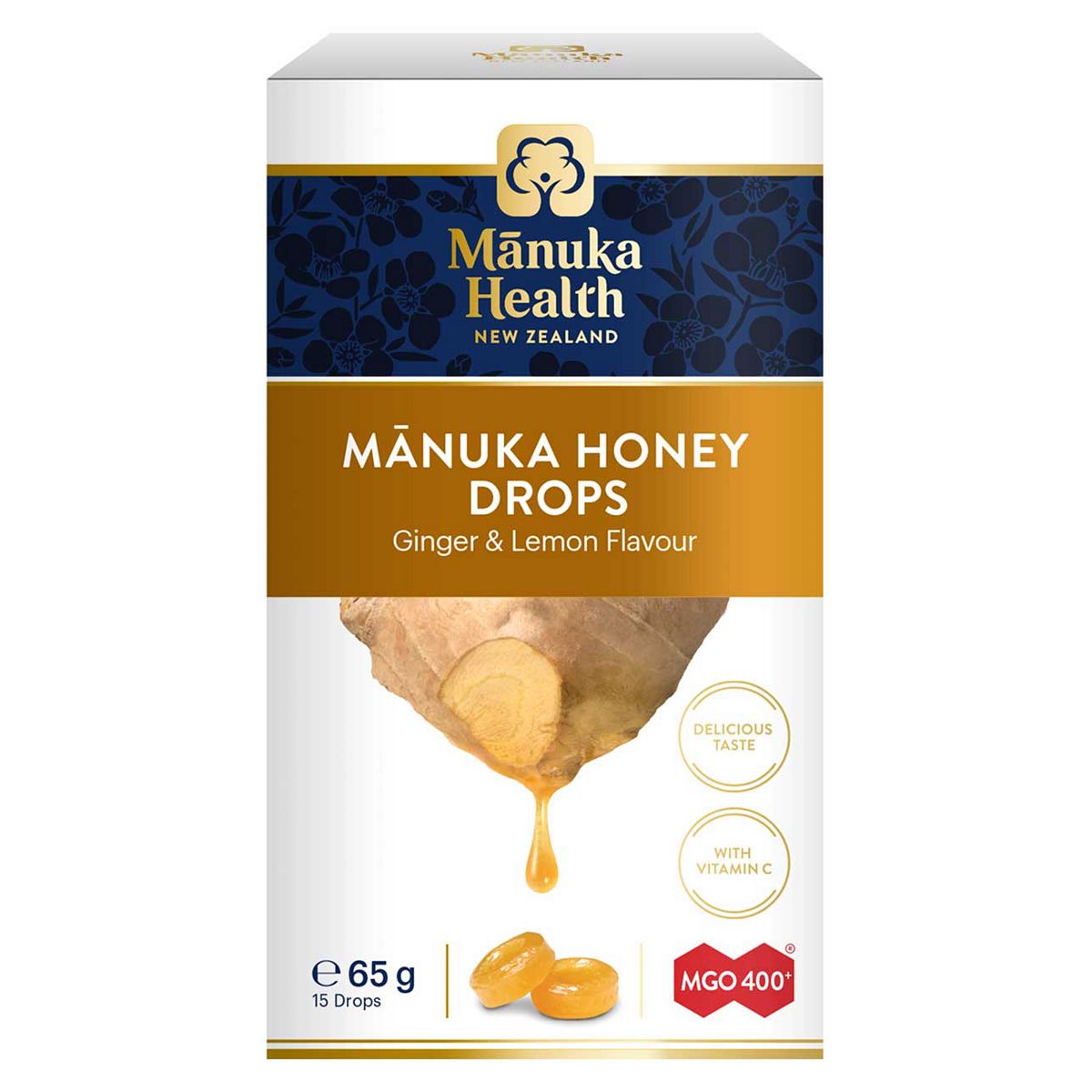 Manuka Honey Drops Ginger & Lemon Flavour 15s - McGrocer