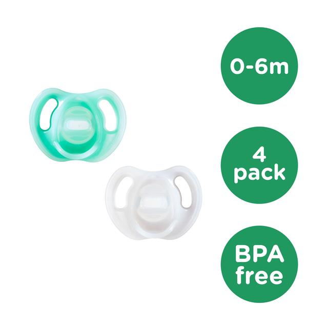 Tommee Tippee Ultra-Light Silicone Soother 0-6m 4 Pack Dummies Blue 4 per pack GOODS M&S