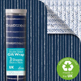 Yacht Club Double Sided Gift Wrap Sheets   3 per pack GOODS M&S