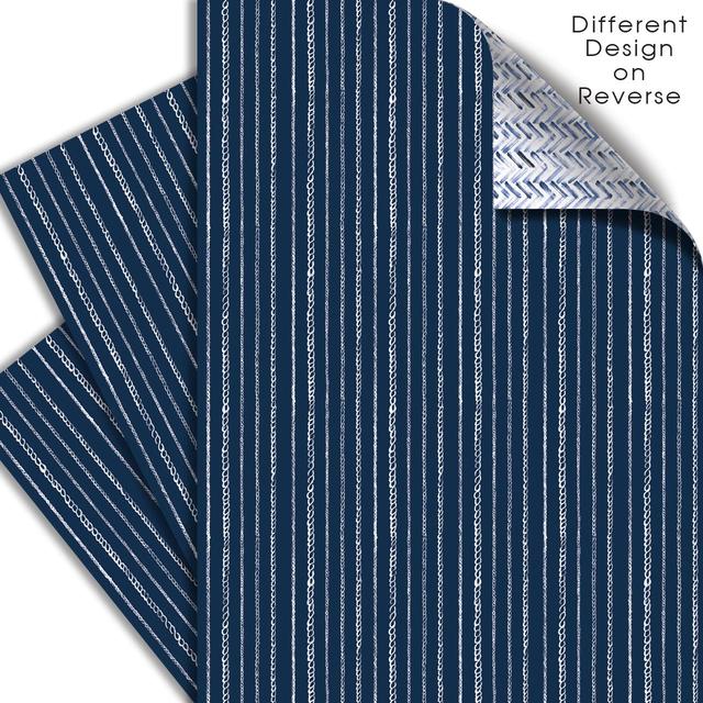 Yacht Club Double Sided Gift Wrap Sheets   3 per pack GOODS M&S