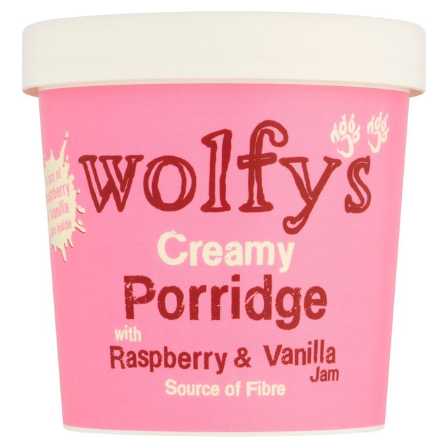 Wolfy's Creamy Porridge with Raspberry & Vanilla Jam 90g GOODS M&S