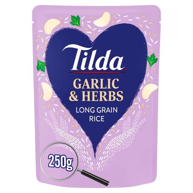 Tilda Microwave Garlic and Herbs Long Grain Rice 250g GOODS M&S