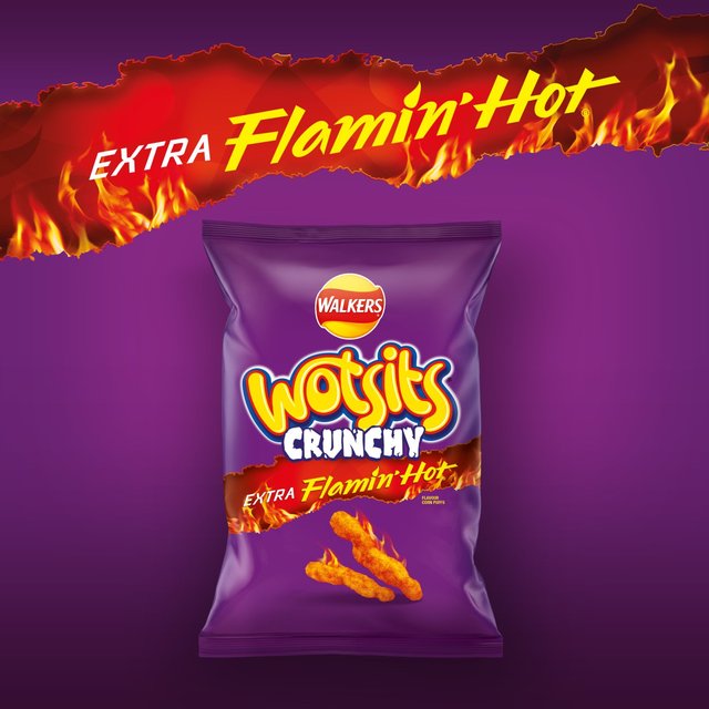 Walkers Wotsits Crunchy Extra Flamin' Hot Sharing Bag Snacks 130g GOODS M&S