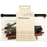 Sainsburys Home Filled Clear Pencil Case Black 15cm