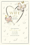 Gibson For My Wife Happy Birthday Butterflies Hearts Design Greeting Card