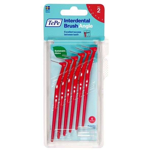 TePe Interdental Brush Angle Red Size 2 6 pack GOODS Superdrug