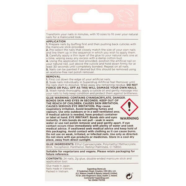 Superdrug Finishing Touches Fake Nails Short Pink GOODS Superdrug