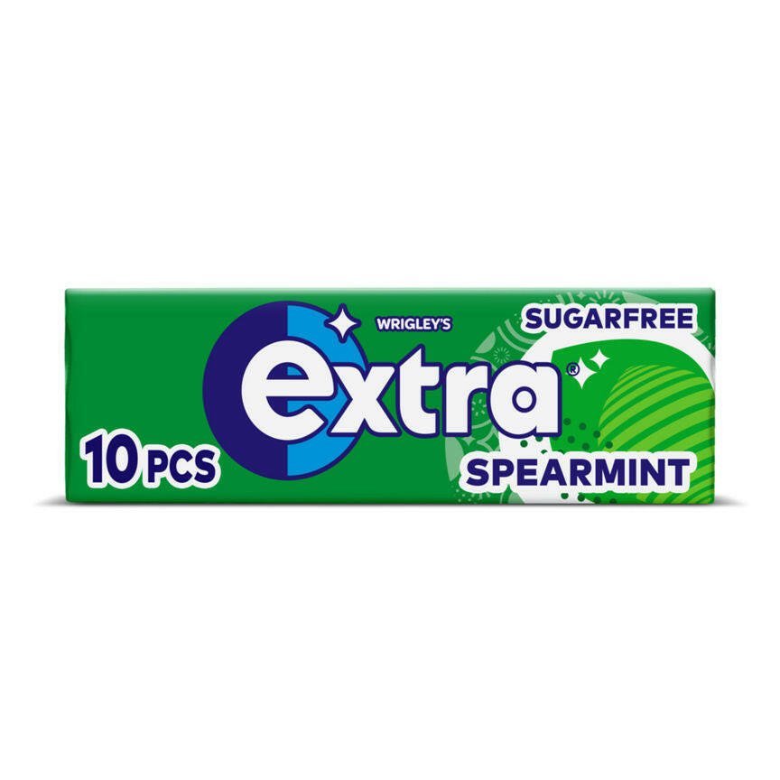 Wrigley's Extra Spearmint Chewing Gum Sugar Free 10 Pieces Snacks & Confectionery ASDA