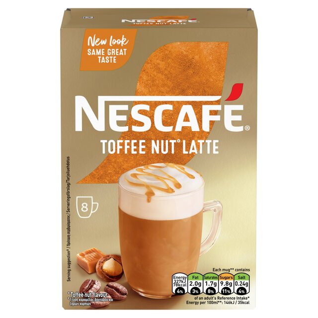 Nescafe Toffee Nut Latte Instant Coffee 8 Sachets 8 per pack - McGrocer