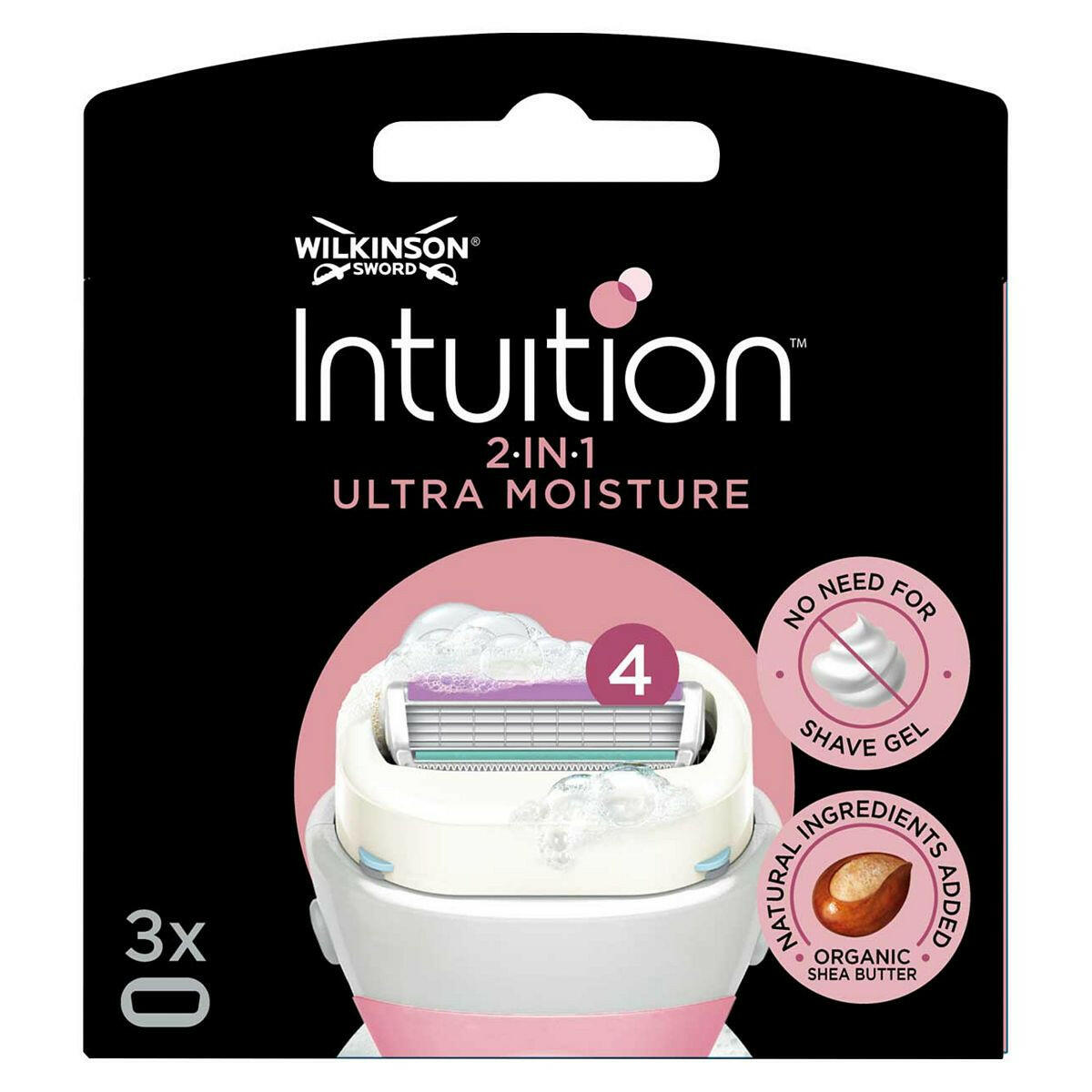 Wilkinson Sword Intuition Ultra Moisture Women's Razor Blades x3 Women's Toiletries Boots
