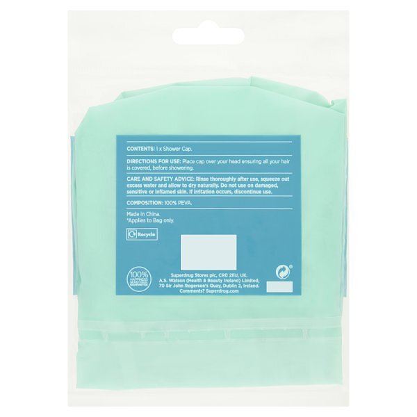 Superdrug Shower Cap Green GOODS Superdrug