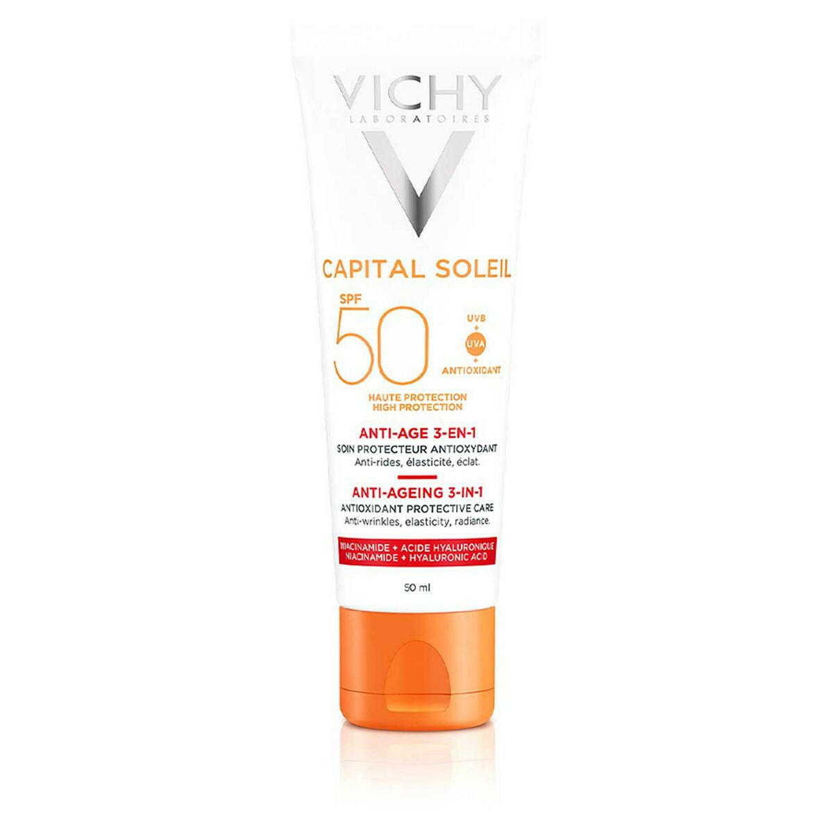 Vichy Capital Soleil Anti-Ageing 3-in-1 Daily Sun Protection Cream SPF50 50ml GOODS Boots
