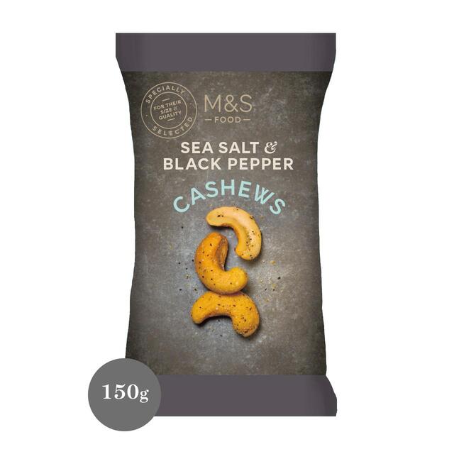 M&S Sea Salt & Black Pepper Cashews 150g - McGrocer