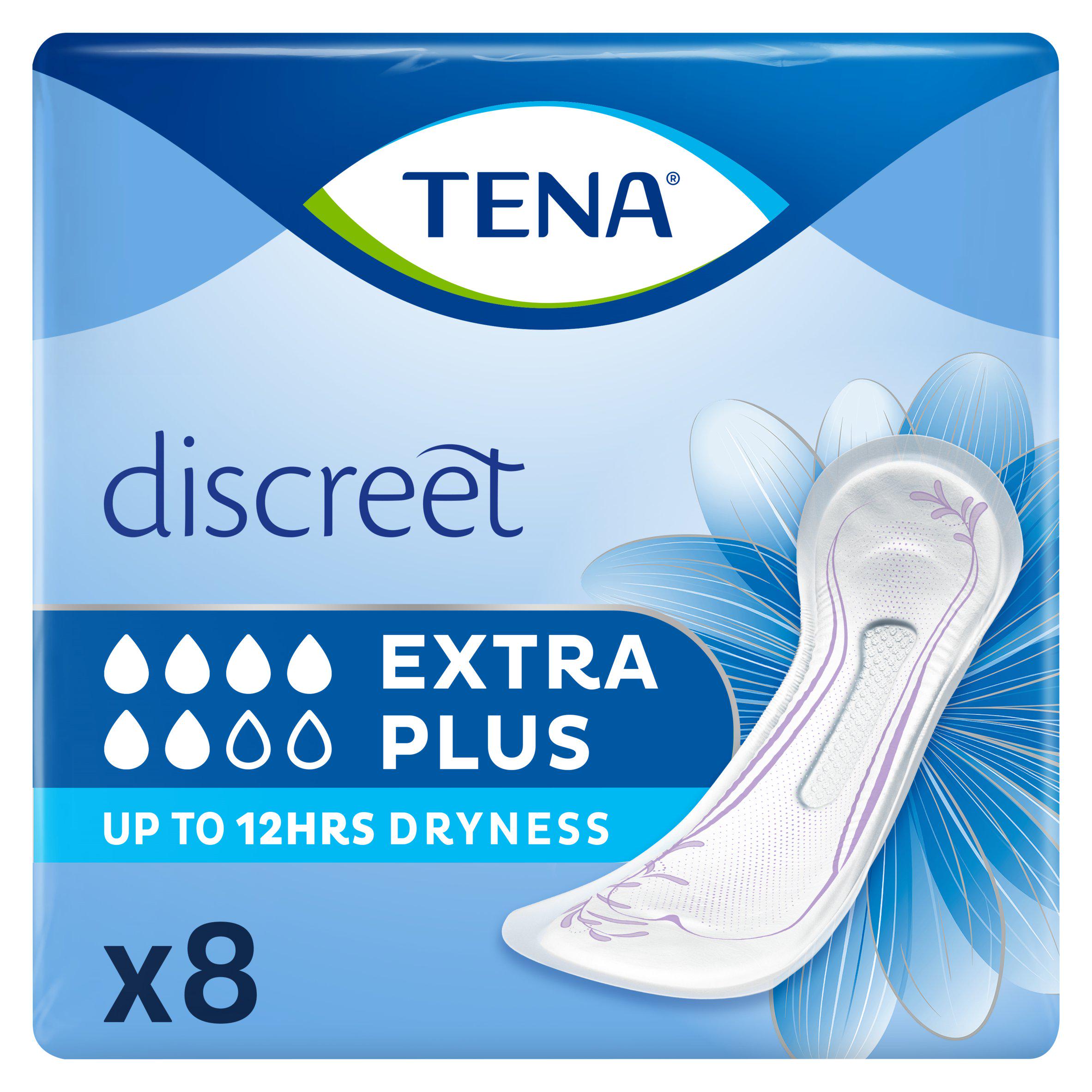 TENA Lady Discreet Extra Plus Incontinence Pads x8 bladder weakness Sainsburys
