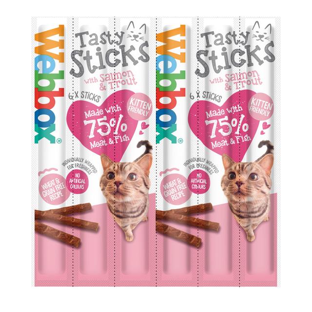 Webbox Tasty Sticks with Salmon & Trout Semi-Moist Cat Treats 30g GOODS M&S