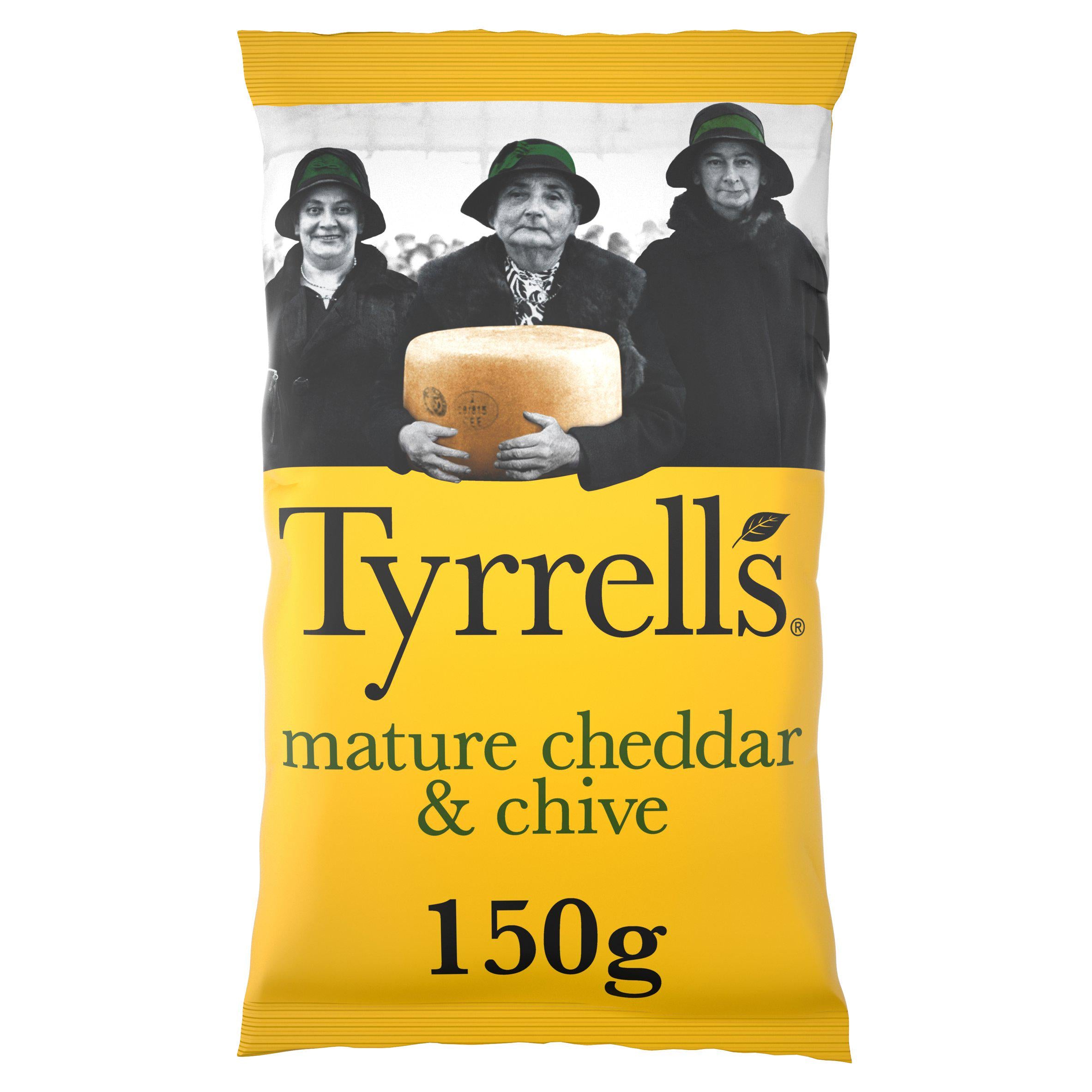 Tyrrells Cheddar Cheese & Chive Sharing Crisps 150g GOODS Sainsburys