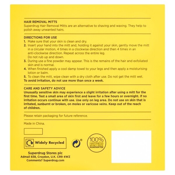 Superdrug Legs Hair Removal Mitts GOODS Superdrug