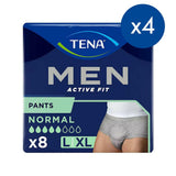 TENA Men Active Fit Incontinence Pants Normal Grey Size Large/Extra Large 4 packs of 8 bundle GOODS Boots