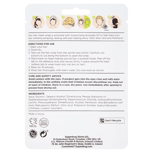 Superdrug Hair Wrap Mask Avocado GOODS Superdrug