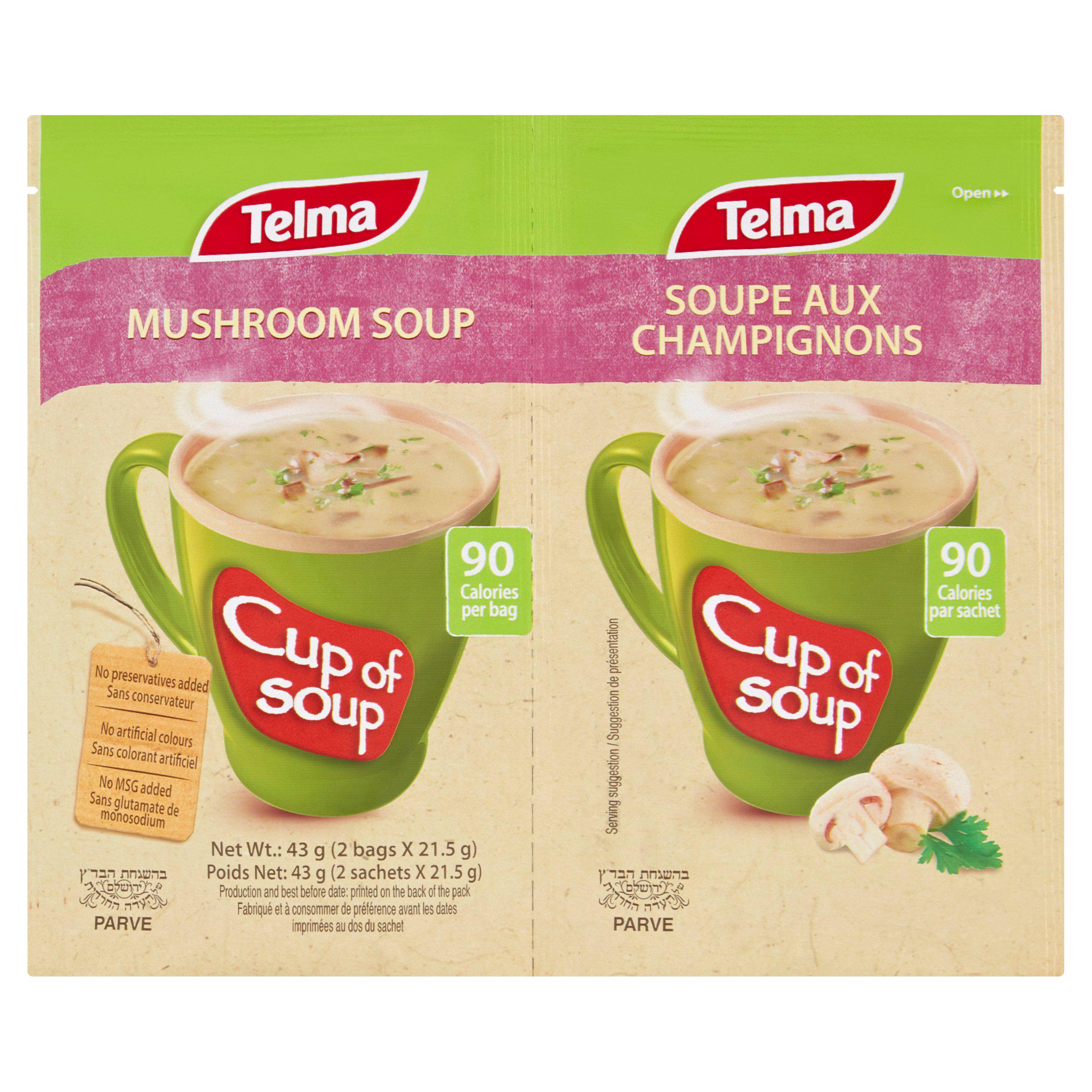 Telma Mushroom Cup Soup 2x21.5g Soups Sainsburys