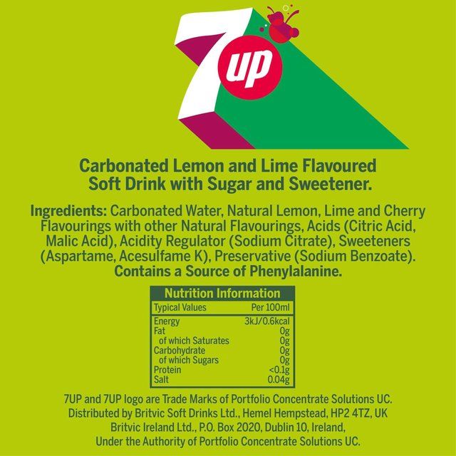 7UP Zero Cherry Lemon and Lime 24 x 330ml - McGrocer