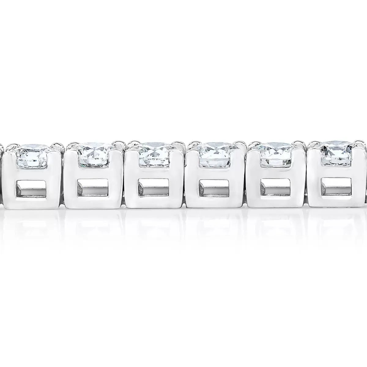 8.00ctw Round Brilliant Cut Diamond Tennis Bracelet, 18ct White Gold - McGrocer