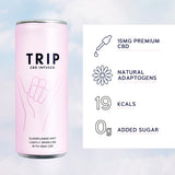 TRIP Elderflower Mint CBD Drinks 12 x 250ml GOODS Superdrug