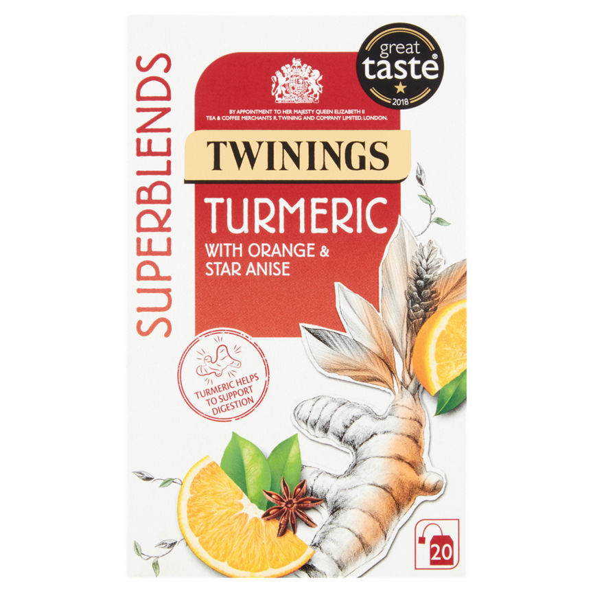 Twinings Superblends Turmeric with Orange and Star Anise, 20 Tea Bags GOODS ASDA