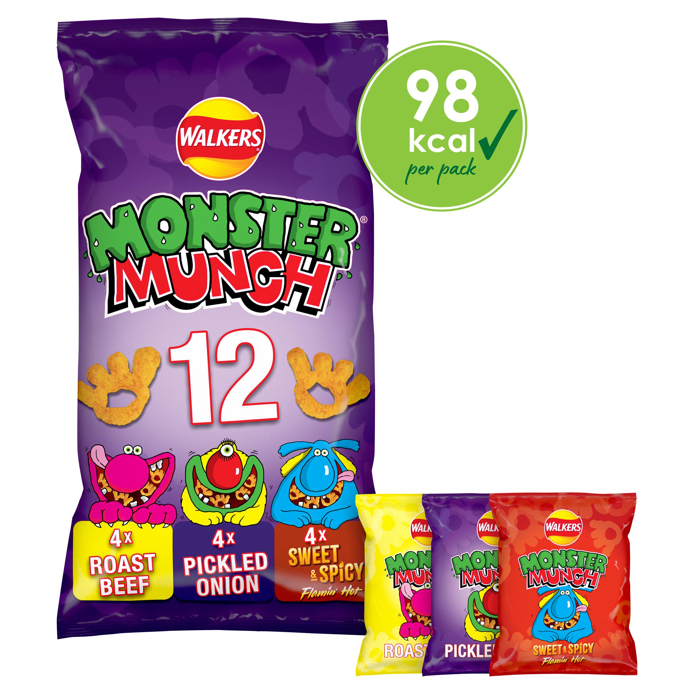 Walkers Monster Munch Variety Multipack Crisps Snacks 12x20g GOODS Sainsburys