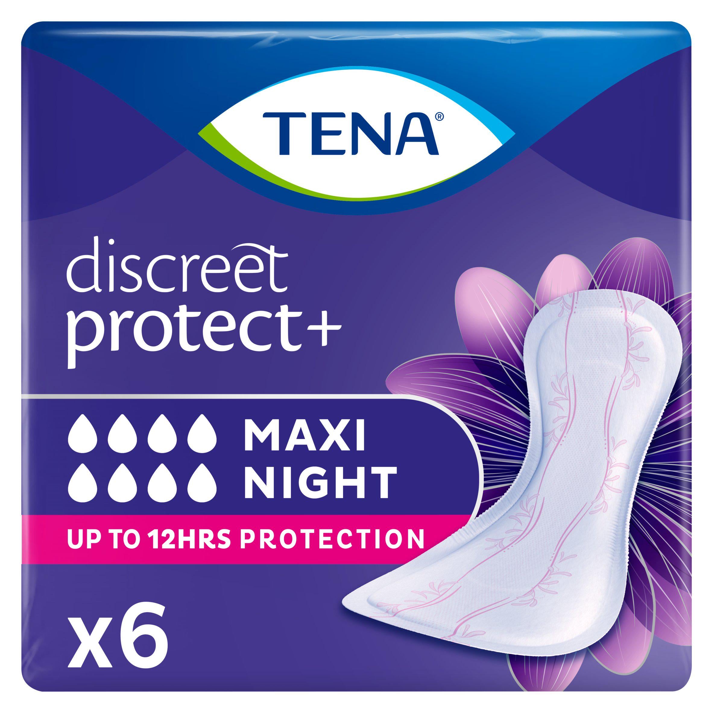 TENA Lady Maxi Night Incontinence Pads x6 bladder weakness Sainsburys