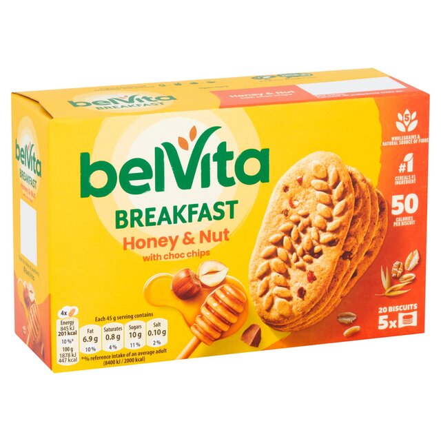 Belvita Honey & Nuts Choc Chips Breakfast Biscuits 5 per pack - McGrocer