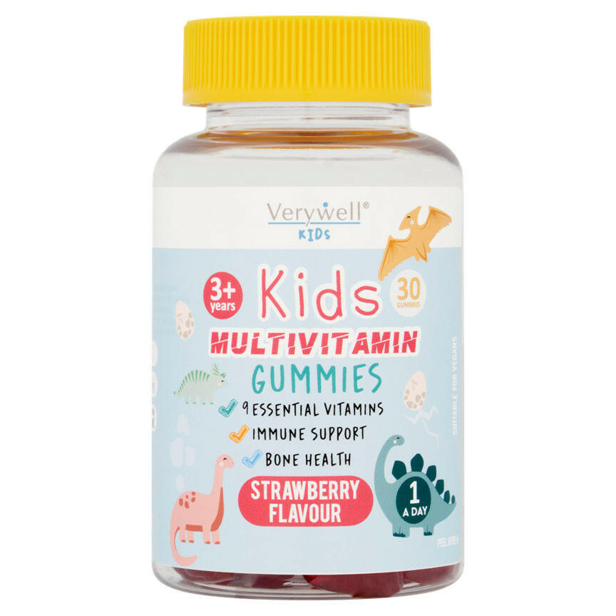Verywell Kids Multivitamin Gummies Strawberry Flavour 30 Gummies 3+ Years GOODS ASDA