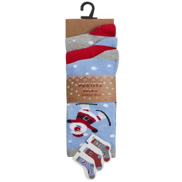 Womens Cotton Rich Festive Socks (3 Pairs) (UK 4-8) GOODS Superdrug
