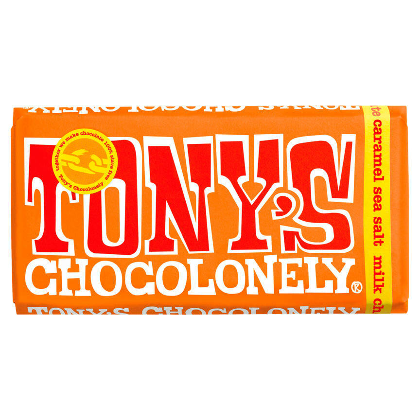 Tony's Chocolonely Fairtrade Milk Chocolate Caramel Sea Salt GOODS ASDA
