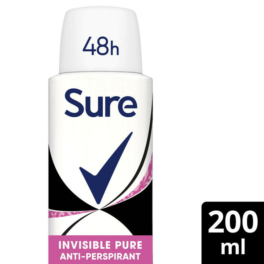 Sure Anti-Perspirant Aerosol Deodorant Invisible Pure GOODS ASDA
