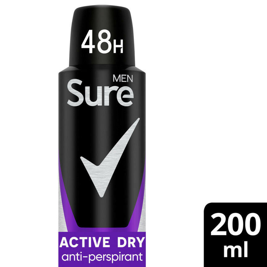 Sure Men Anti-Perspirant Aerosol Active Dry GOODS ASDA